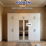 Ağ rəngli çox bölməli paltar dolabı - Ölçülər: dərinlik 47 sm × — Mebel