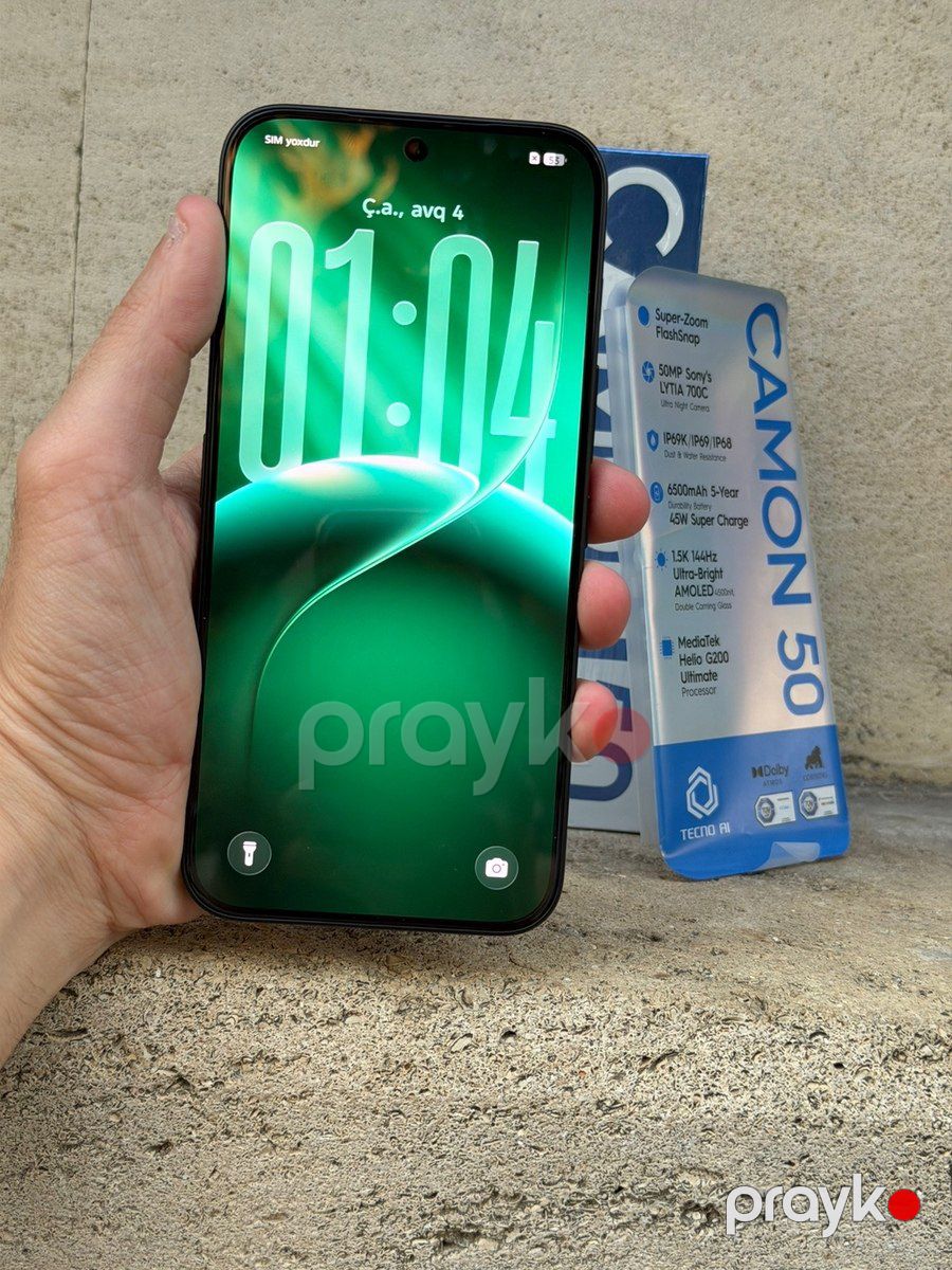 Tecno Camon 50 4G Malachite Green 256GB/12GB — Smartfonlar, Bakı (8)