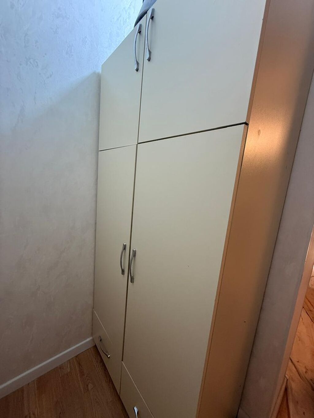 İkiqapılı şkaf - Material: laminat/MDFlam korpus, hamar açıq bej rəng