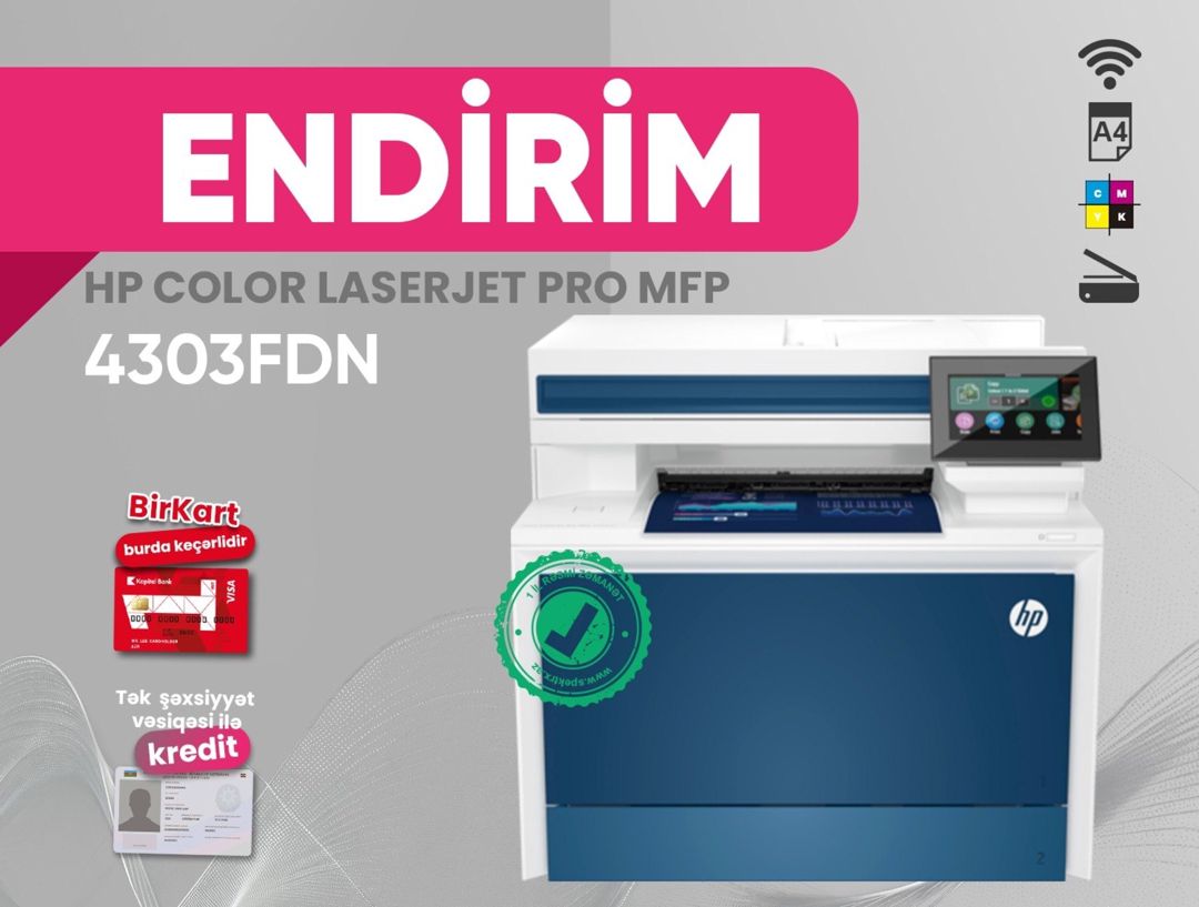 Printer HP Color LaserJet Pro MFP 4303fdn (5HH66A) — Elektronika, Bakı