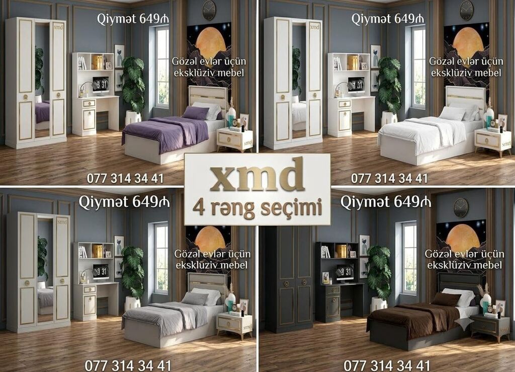 Uşaq və yeniyetmə otağı üçün eksklüziv mebel dəsti – 4 rəng seçimi — Uşaq otağı, Xırdalan