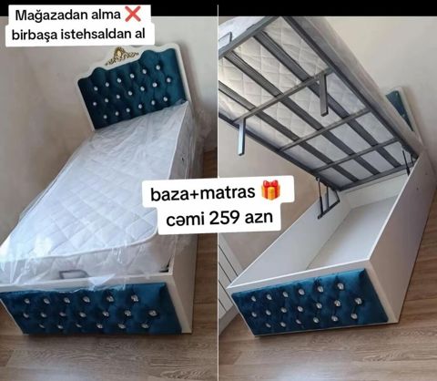 Baza + matras dəsti - Açılıb-bağlanan qaldırma mexanizmi ilə geniş