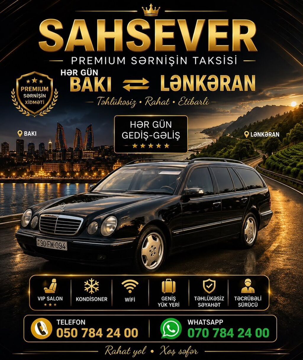 Premium sərnişin taksi xidməti — Bakı ⇄ Lənkəran