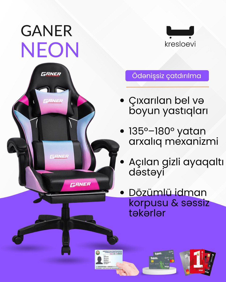 Oyun kreslosu Ganer Neon — Mallar, Bakı