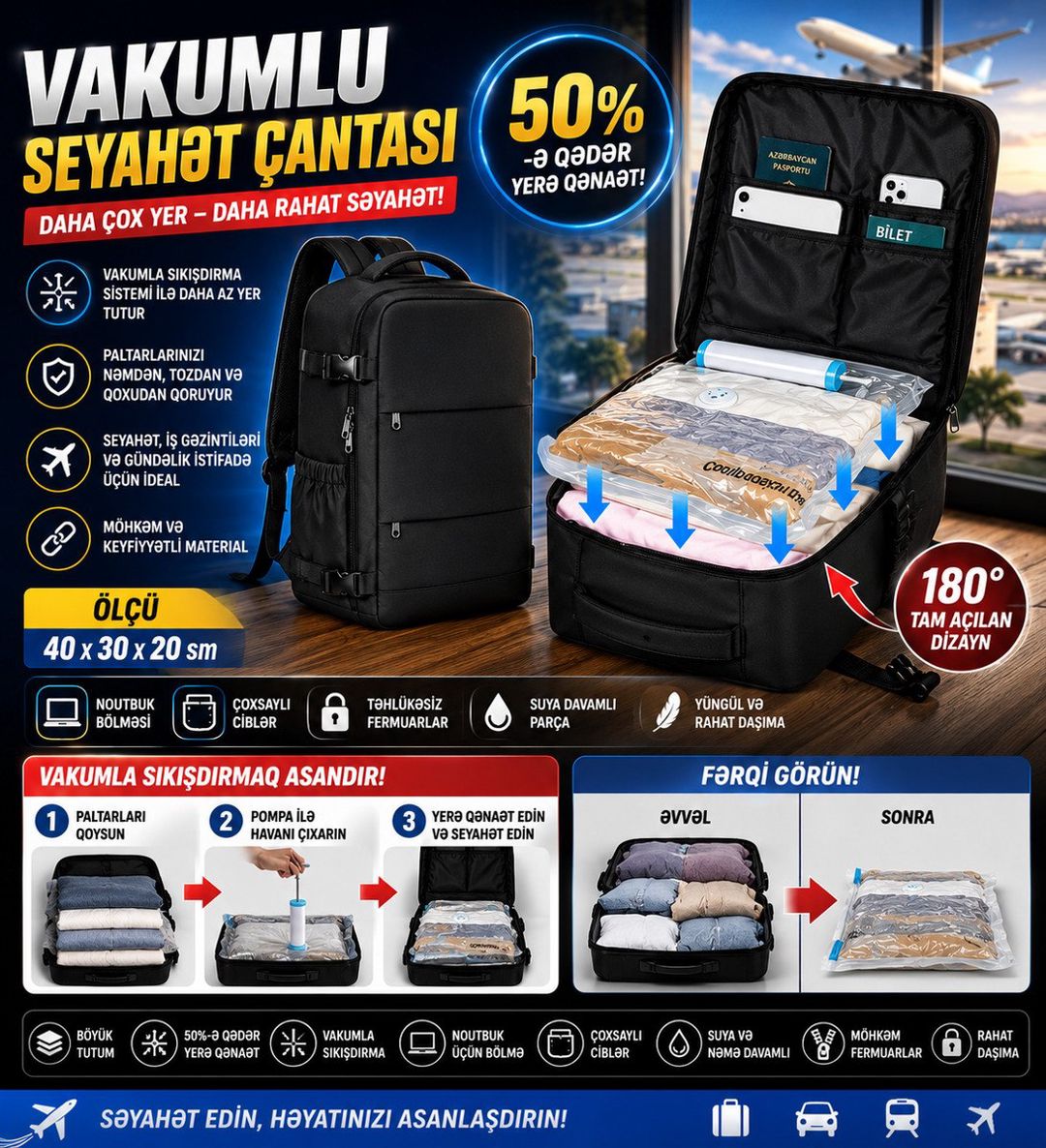 Vakuumlu çanta — Aksesuarlar, Bakı