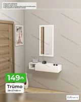 Trümo – divara quraşdırılan konsol və güzgü dəsti - Ölçülər: 28 × 27 — Ürünler