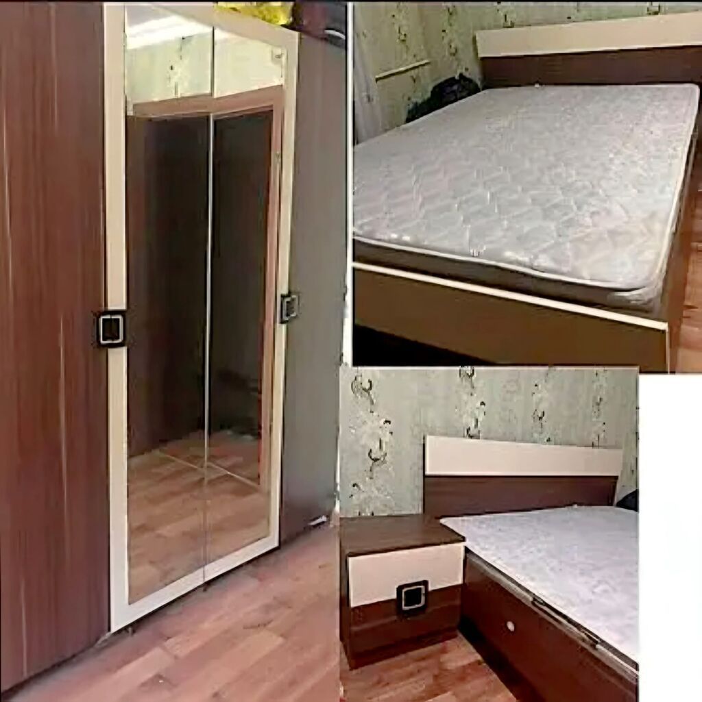 Yataq dəsti Satılır 350₼ Dəstə daxildi taxt, dolab, 2 tumba Matras — Mebel, Digah