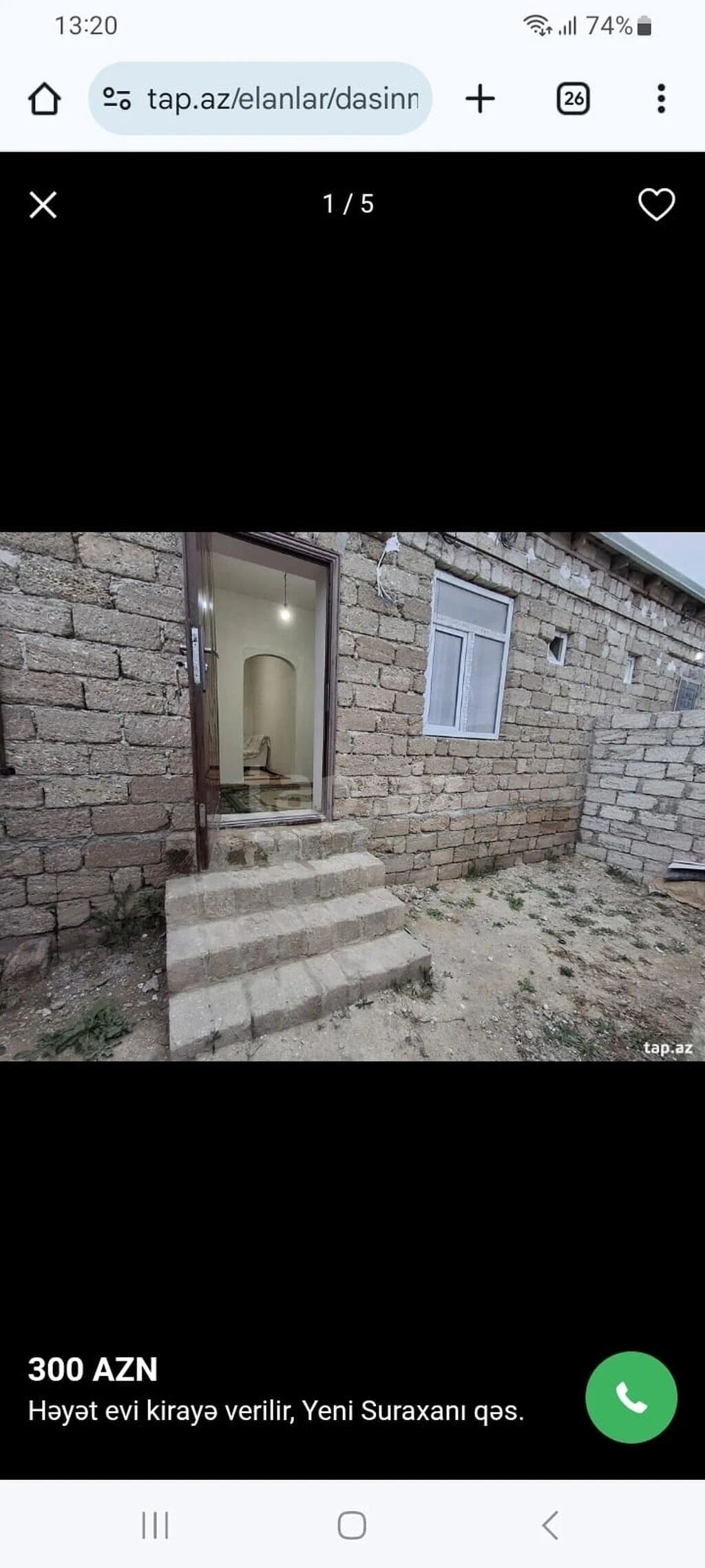 2 otaqlı həyət evi – mebellə və məişət texnikası ilə Planlaşdırma: - — Daşınmaz əmlak, Digah (9)