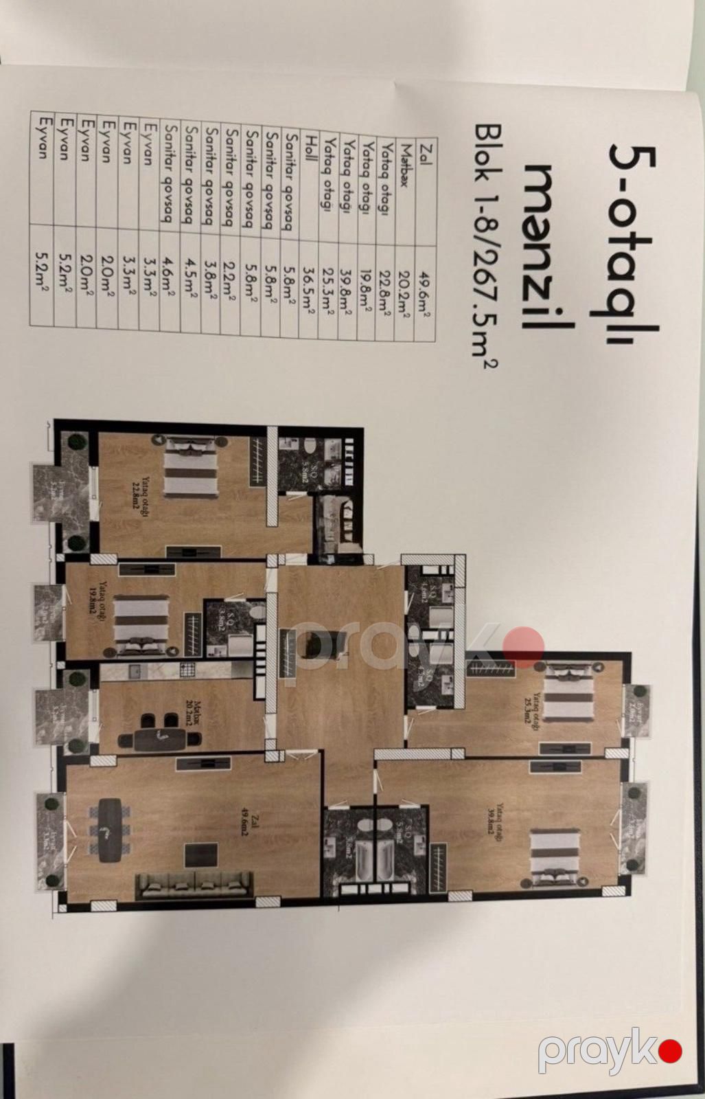 Satılır 5 otaqlı yeni tikili 267.5 m² — Mənzil, Bakı (7)