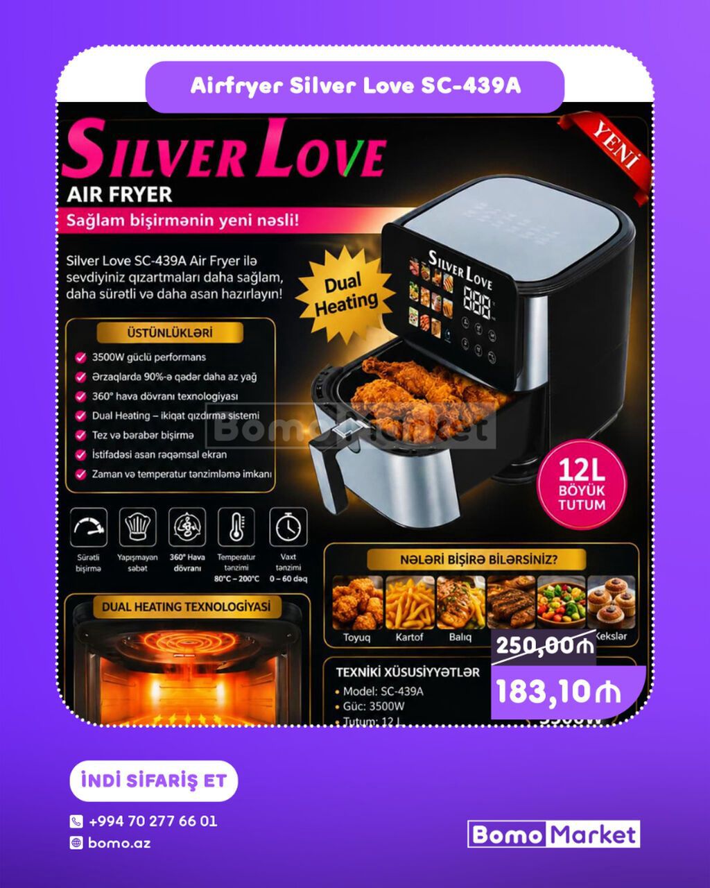 Fritoz Silver, Yağsız l, Yeni