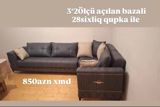 - Künc divan, açılan bazalı model - Ölçü: 3×2 m - 28 sıxlıq süngər — Мебель