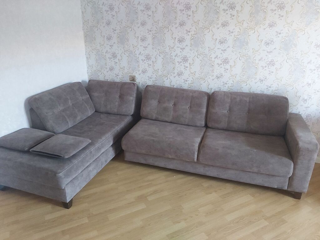 Künc divan, İşlənmiş, Açılan, Bazalı, Vеlur parça — Mebel, Sumqayıt (3)