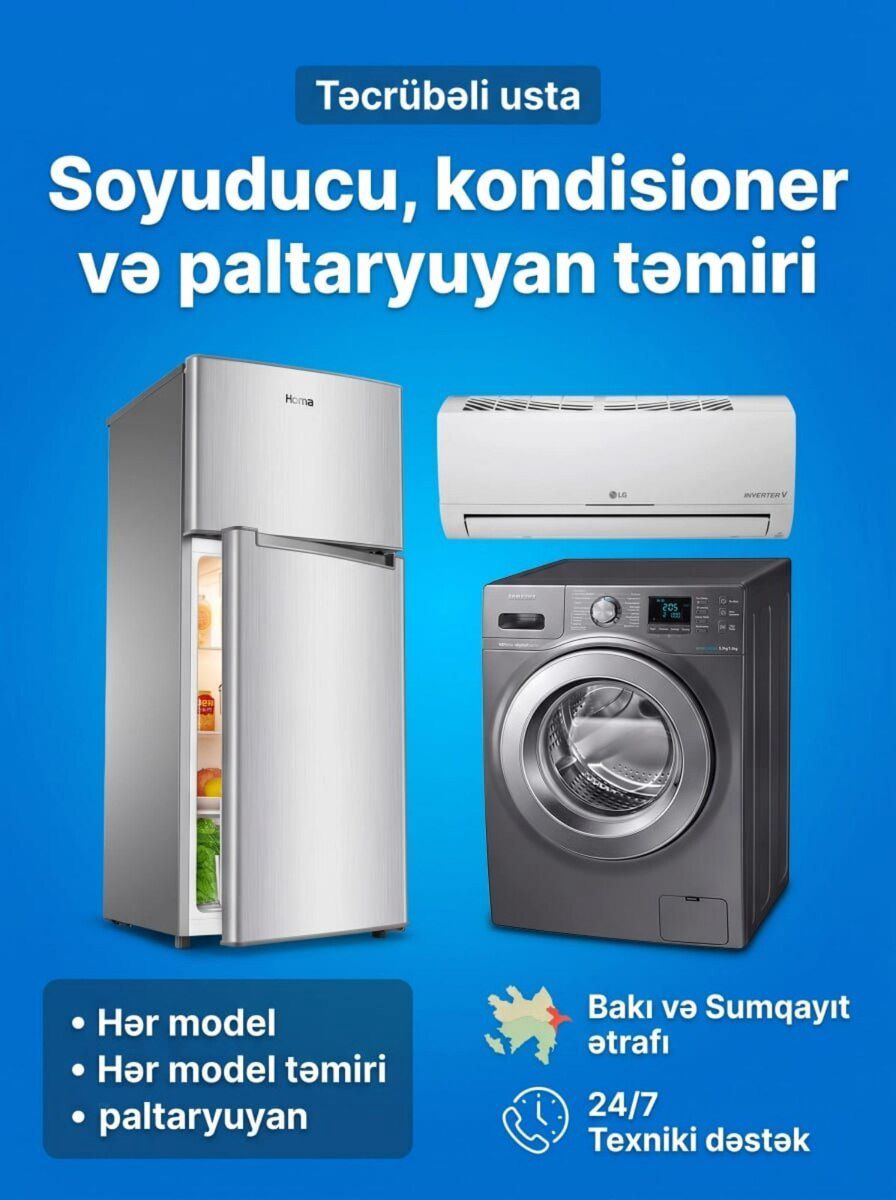 Soyuducu, paltaryuyan və kondisioner ustası — Mallar, Bakı