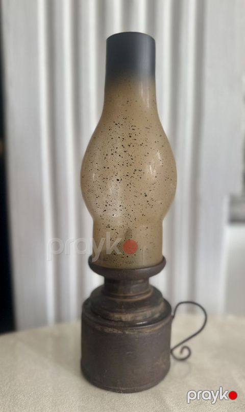 Dekorativ lampa - Material: Metal gövdə və şüşə baca - Tip: Fitilli — Bakı