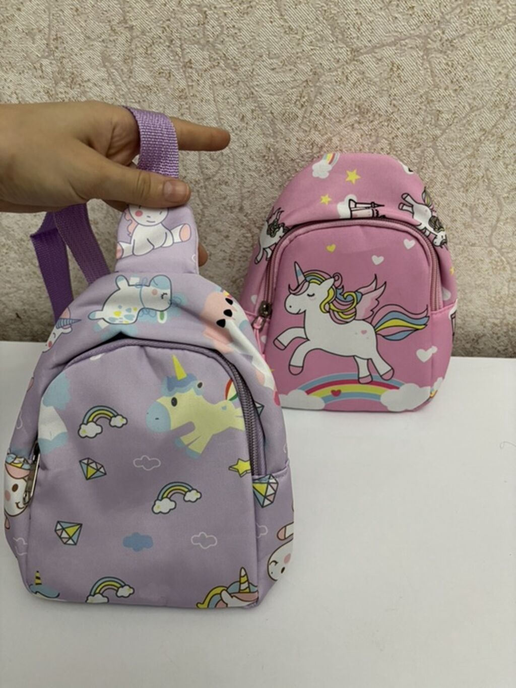 Uşaq üçün miniatür çantalar – Unicorn dizaynlı - Rənglər: bənövşəyi
