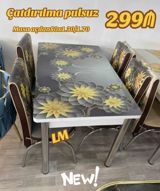 Mətbəx masa ( üstü şüşə) + 4 stull dəst‼️ *Qiymət : *299 ₼* Masa — Furniture