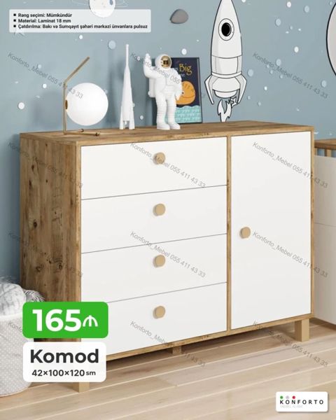 Komod – 42×100×120 sm - Material: 18 mm laminat - Rəng seçimi