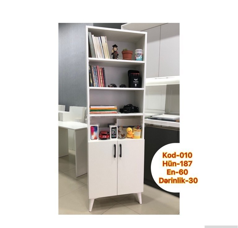 Ofis dolabı Kitab dolabı, Ağ rəng — HN Mebel