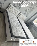 Məhsul: Tək nəfərlik çarpayı - Ölçü: 200 x 90 sm - Rəng: ağ (yumşaq — Mebel