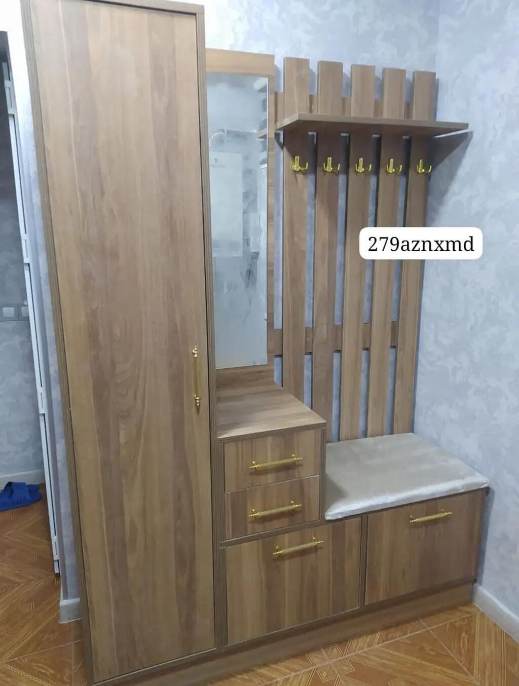 Dəhliz üçün çoxfunksiyalı mebel dəsti - Material: ağac naxışlı