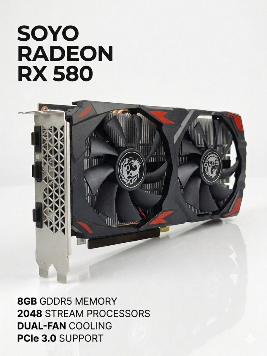 AMD Radeon RX 580 SOYO 8GB (2048SP) — Elektronika, Bakı