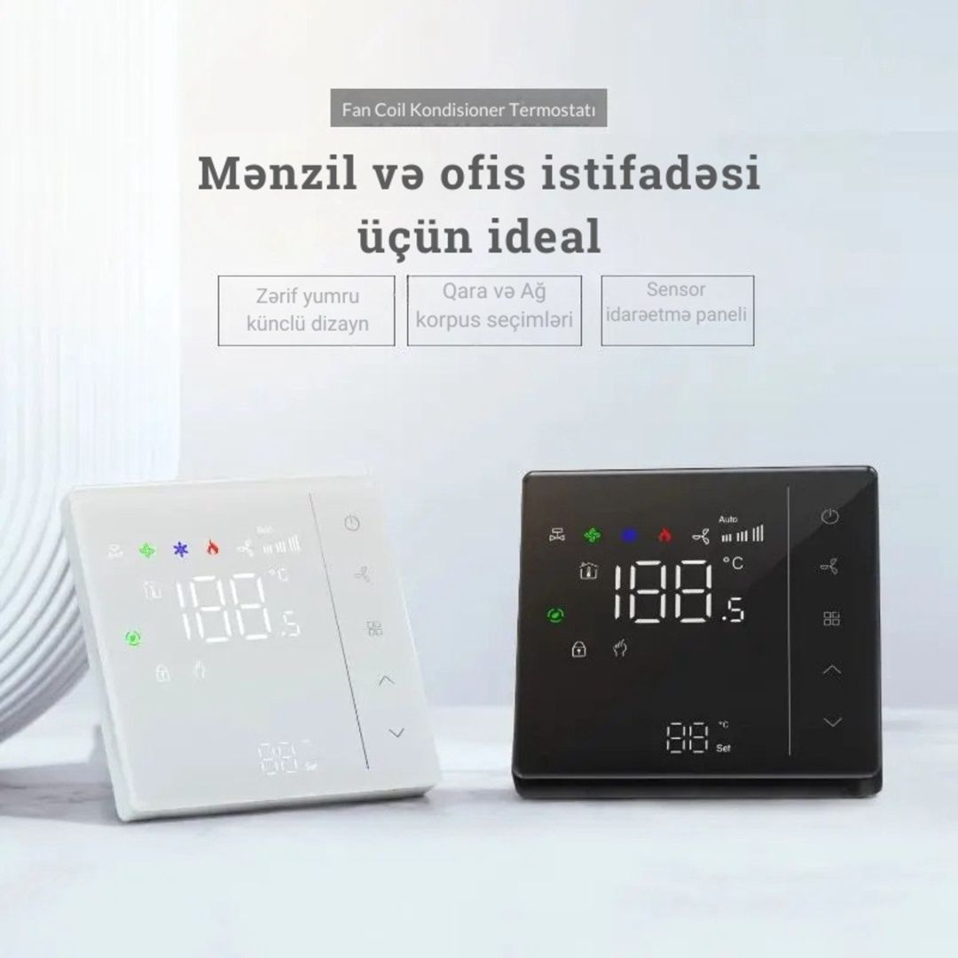 Ağıllı Fan Coil Termostatı Tuya WiFi (2-Pipe FCU) — Mallar, Bakı