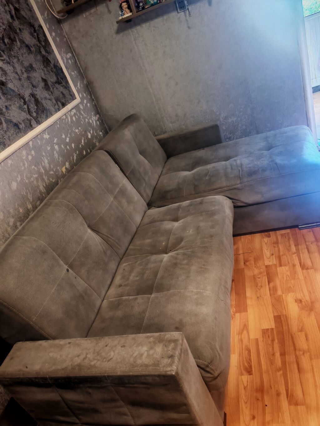 Künc divan, İşlənmiş, Açılan, Bazalı, Vеlur parça, Çatdırılma yoxdur — Mebel, Bakı (3)