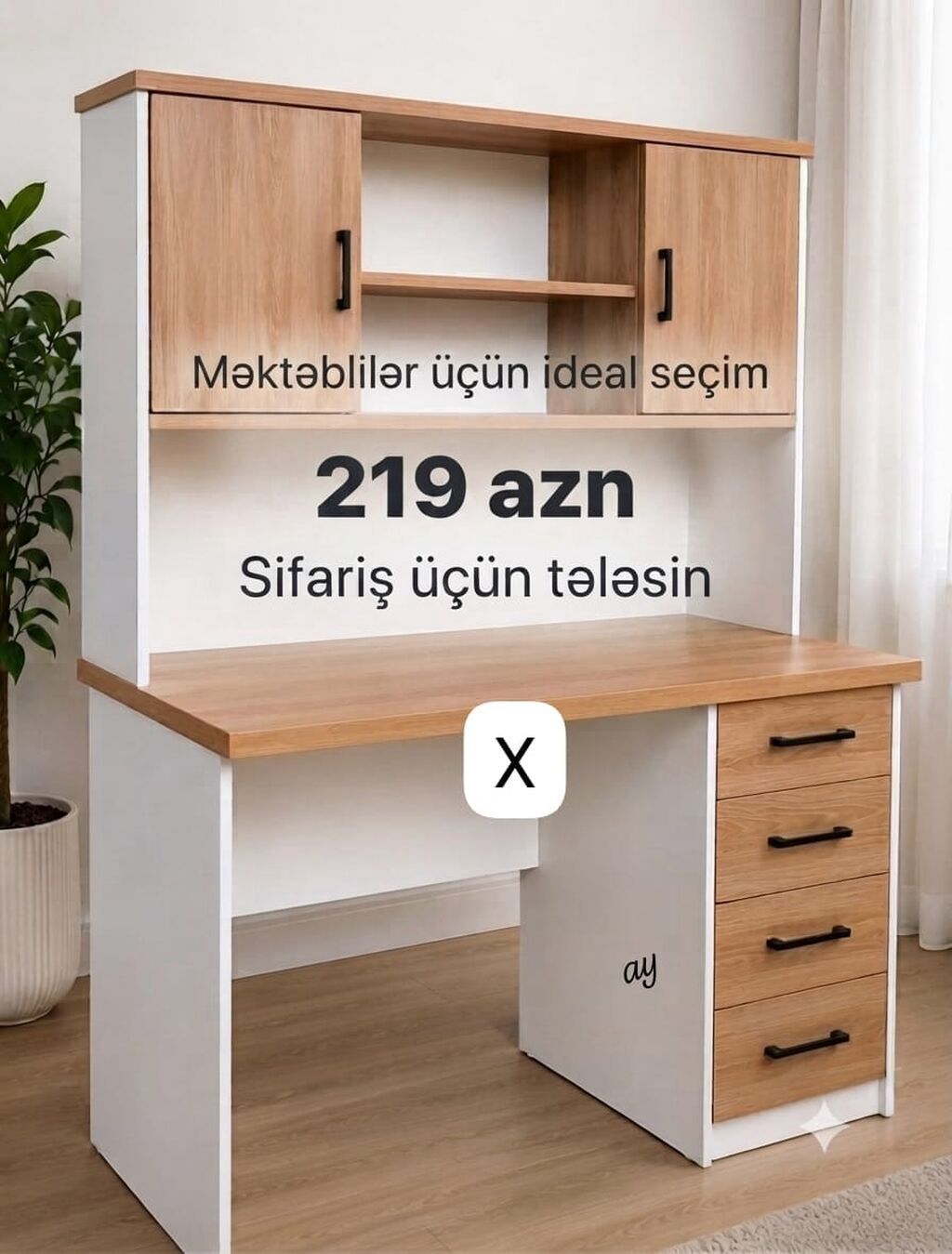 Məktəblilər üçün ideal seçim – funksional yazı masası. - Üst hissədə