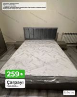 Çarpayı – 160×200 sm • Mexanizm: açılmayan, bazasız • Başlıq: yumşaq — Mebel