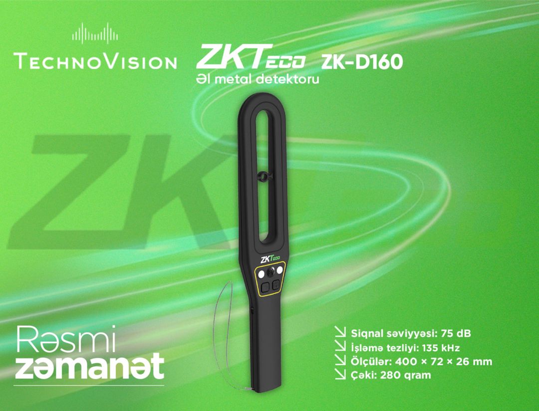 ZKTeco ZK-D160 Hand Held Metal Detector — Təhlükəsizlik sistemləri, Bakı