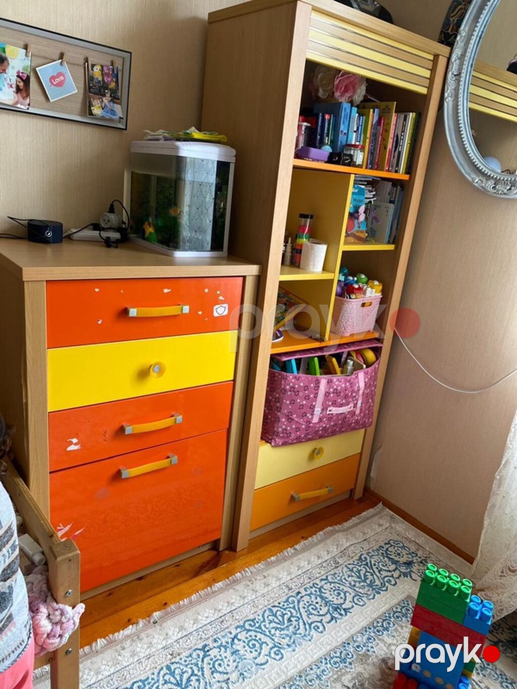 Uşaq otağı üçün rəngarəng mebel dəsti - Komod: 4 ədəd geniş çekmece — Mebel, Bakı (2)