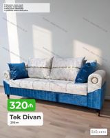 Tək divan – 210 sm - Mexanizm: açılan, bazalı (yataq funksiyalı, altı — Мебель