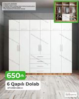 6 qapılı geyim dolabı – 47×250×240 sm - Material: 18 mm laminat - — Mebel