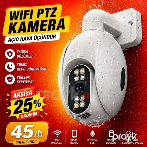 Wifi ptz kamera. 🚩🚩 Super qiymət! 🚩🚩 Yağışa dözümlü və çox — Lənkəran