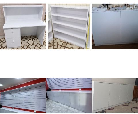 Ağ rəngdə mağaza/ofis mebel dəsti Tərkib: - Vitrin-komod: yuxarı — Bakı