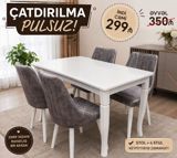 Mətbəx/Qonaq otağı üçün stol və 4 stul dəsti - Dəst: 1 ədəd stol + 4 — Mebel