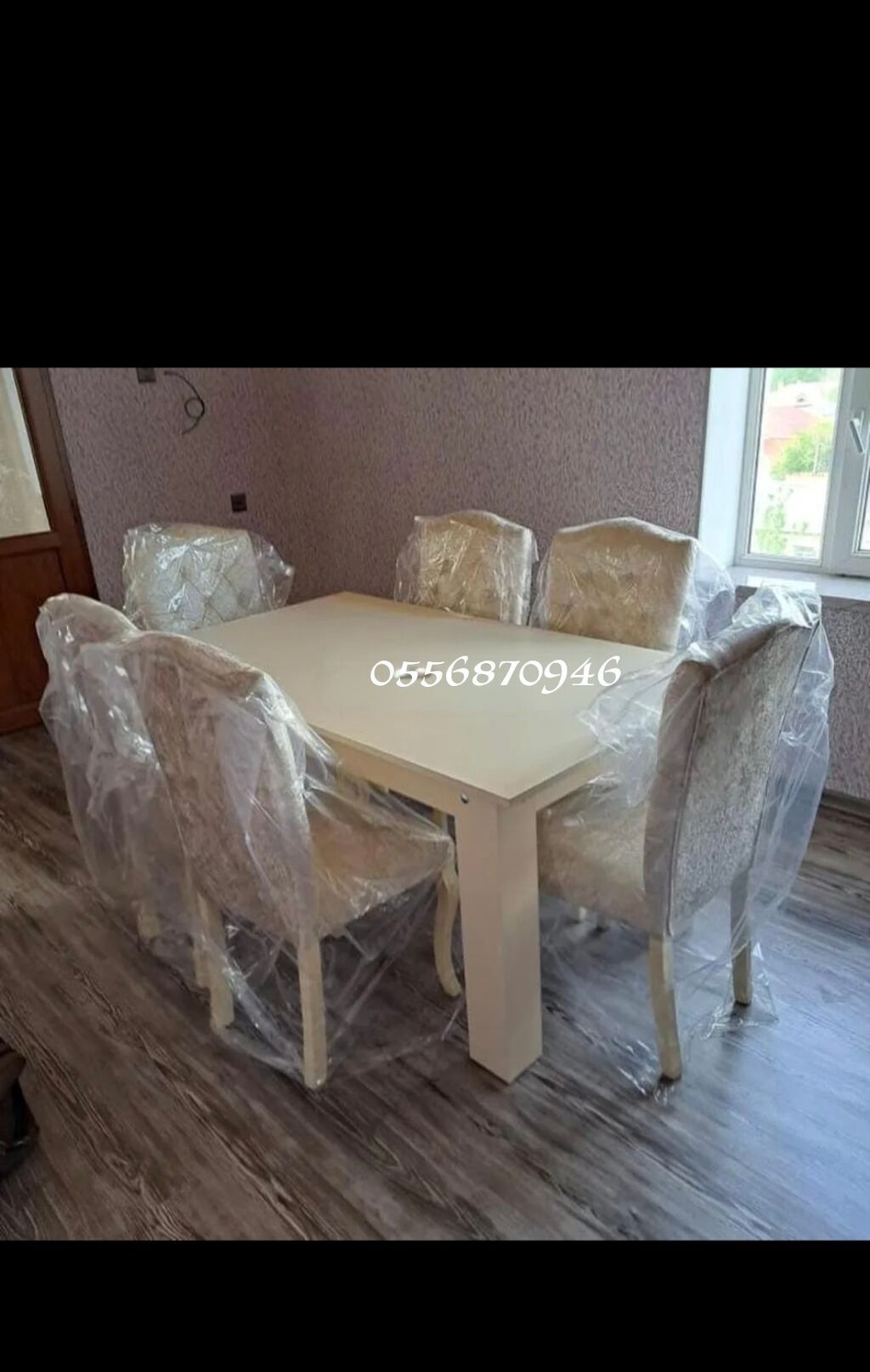 Qonaq otağı üçün, Yeni, Açılmayan, Dördbucaq masa, 6 stul — Mebel, Bakı (4)