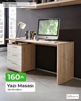 Düz masa, Stulsuz, Polkalı, Siyirməli, Teksturalı laminat — Furniture