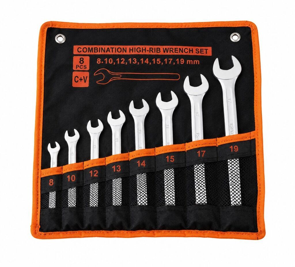 Açar açarları dəsti – 8 ədəd - Tip: Combination High-Rib Wrench Set — Alətlər, Qobu