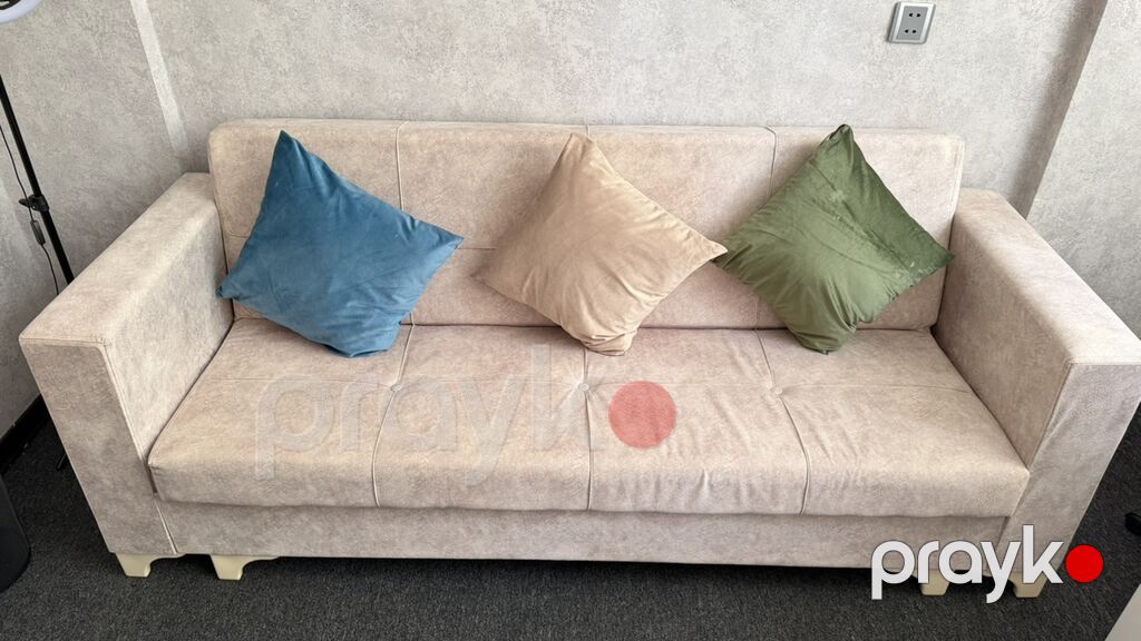 Bej rəngli 3 yerlik divan - Minimalist, düz xətli dizayn – geniş — Mebel, Bakı (3)