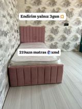 Tək nəfərlik yumşaq başlıqlı çarpayı və matras dəsti. - Rəng — Mebel