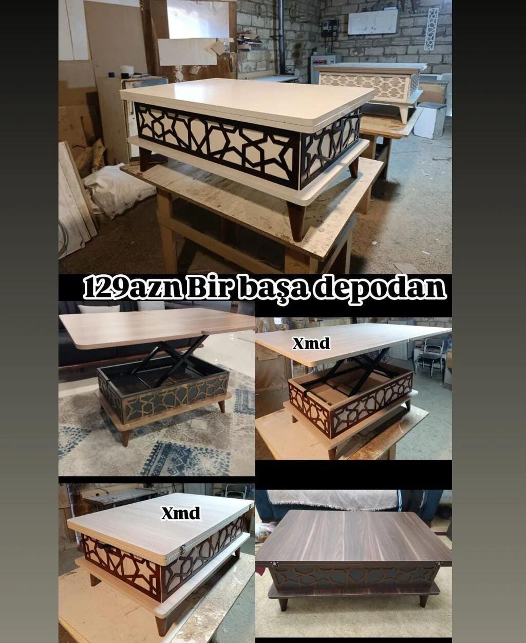 Düz masa, Transformer, Təkərsiz, Laminat — Mebel, Xırdalan (4)