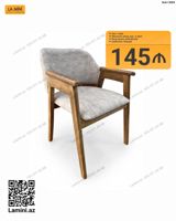 Retro üslubda taxta karkaslı yumşaq oturacaqlı və arxalı stul. Təbii — Furniture