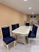 Qonaq otağı üçün, Yeni, Dördbucaq masa, 6 stul — Jale_Mebel — Мебель