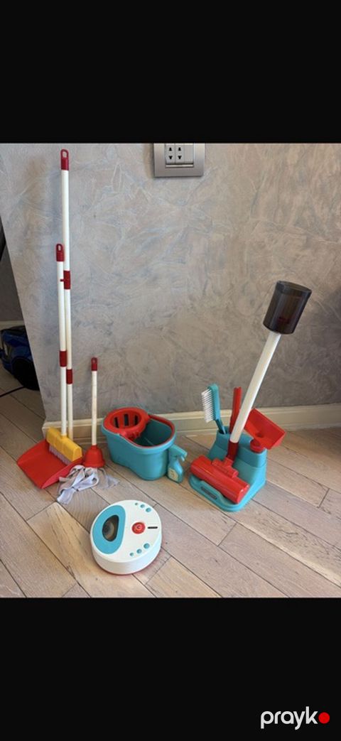 Uşaq üçün təmizlik oyuncaqları dəsti - Komplekt: mop və vedrə — Bakı