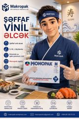 🧤 MONOPAK ŞƏFFAF VİNİL ƏLCƏK Qida sektoru üçün praktik və etibarlı — Qida məhsulları
