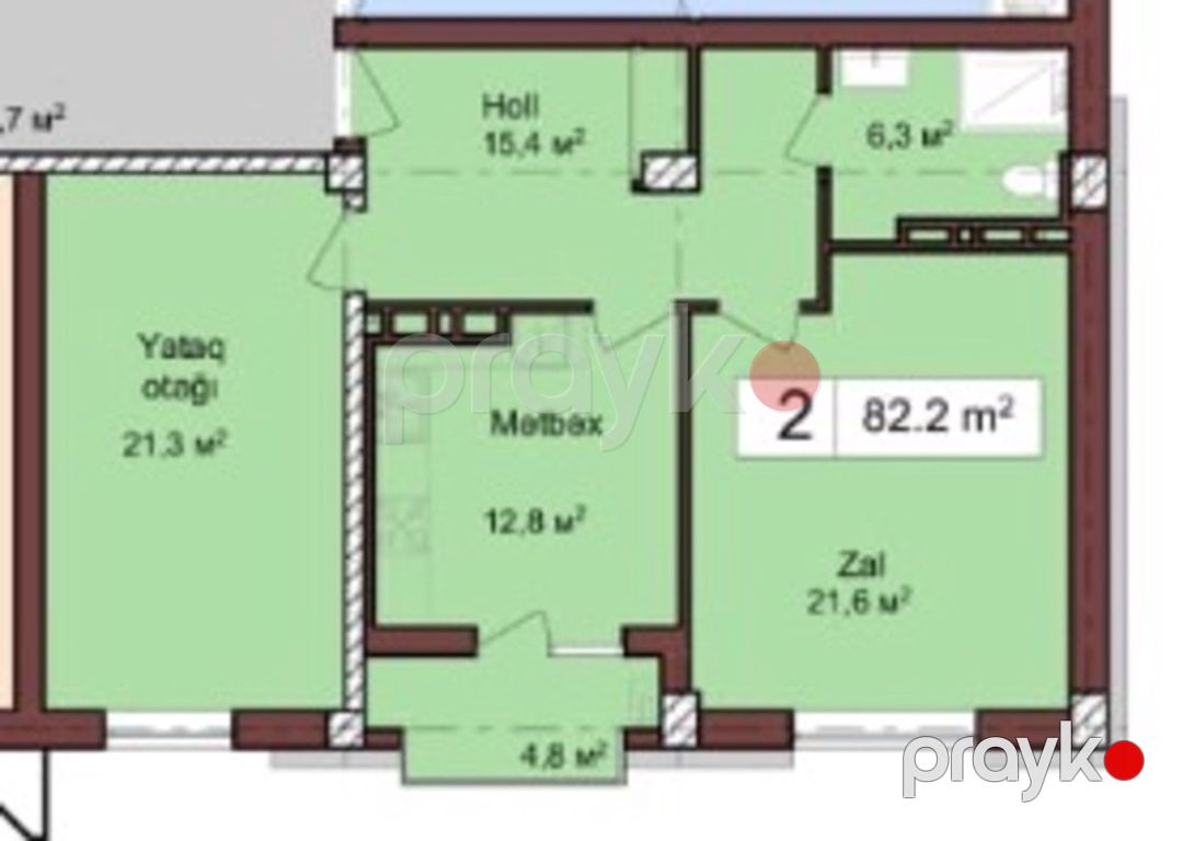 Satılır 2 otaqlı yeni tikili 82.2 m² — Mənzil, Bakı (11)