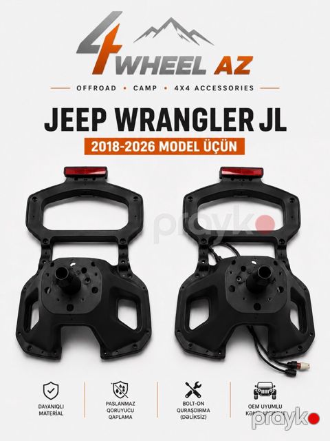 Jeep Wrangler JL 2018-2026 üçün ehtiyat təkər braketi