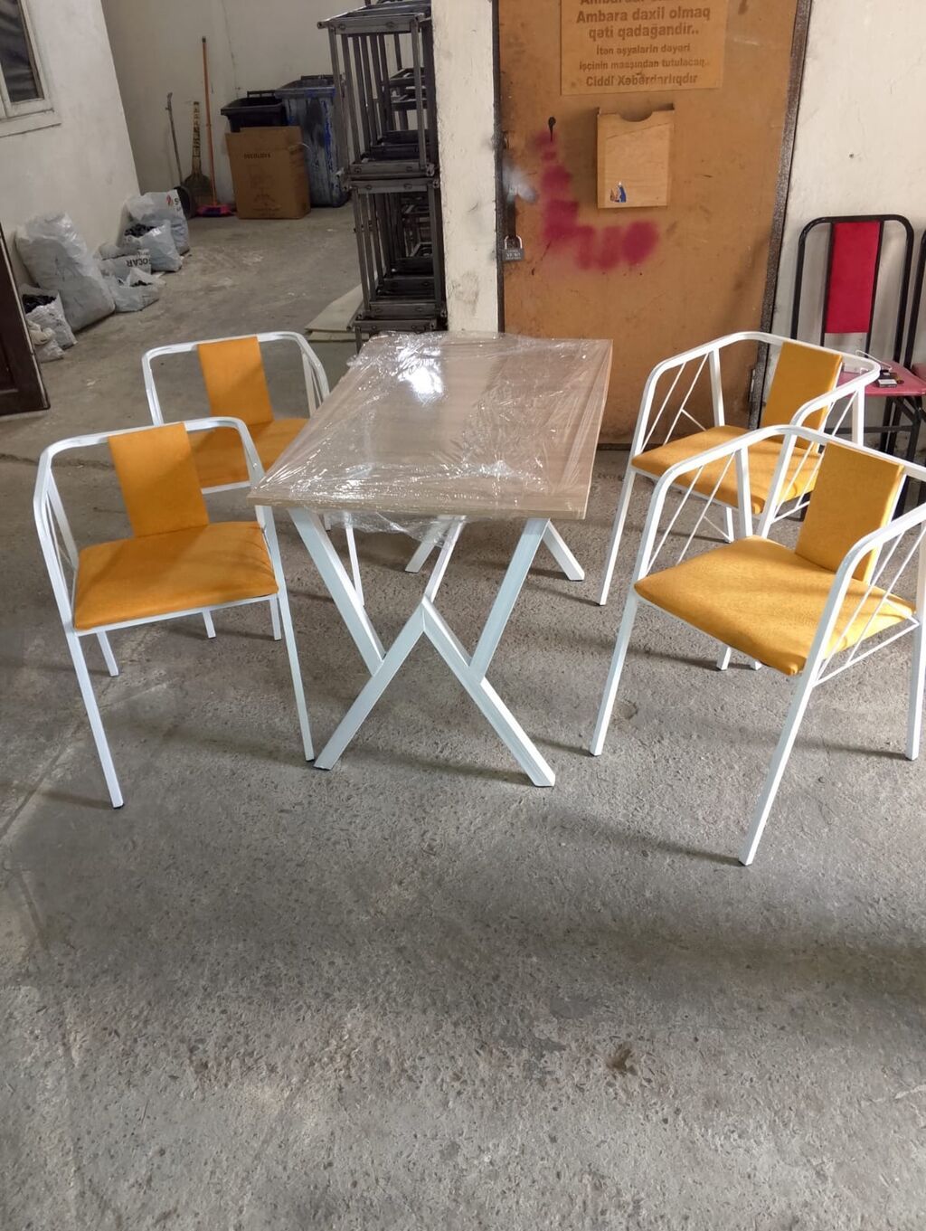 Mətbəx üçün, Yeni, Açılmayan, Dördbucaq masa, 4 stul — Mebel, Bakı (7)