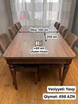 Açılan yemək masası - Masa ölçüləri: 200 sm uzunluq, 100 sm en - — Mallar